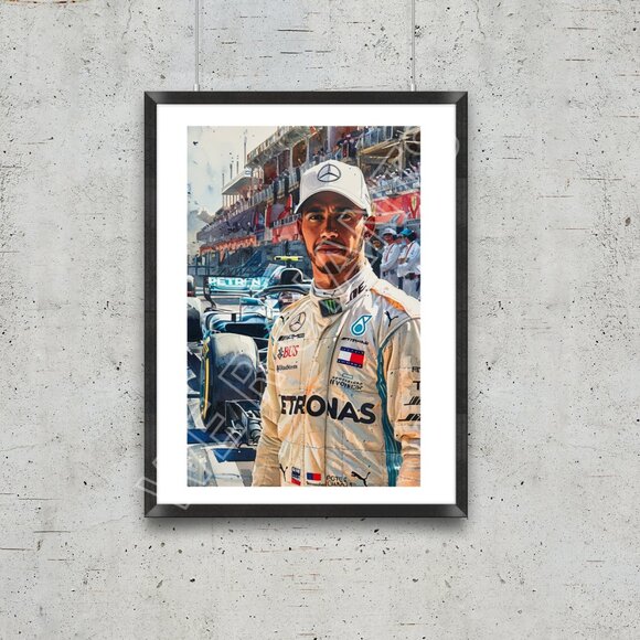 Sir Lewis Hamilton F1 Racing 11x17 Art Print - Picture 1 of 2